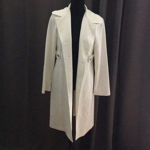 Lightweight, lined, brilliant white coat.